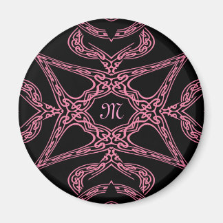 Aimant Mystère rose monogramme gothique M