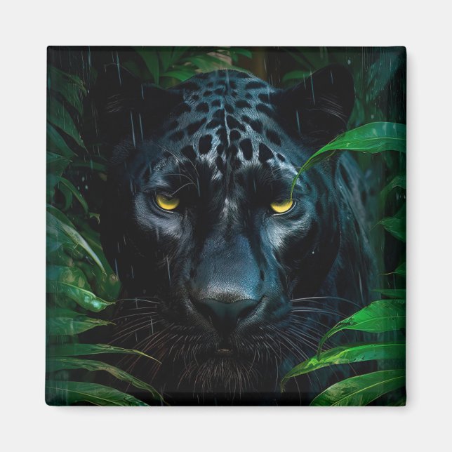 Aimant Mystérieux Black Panther Jungle Faune Design (Devant)