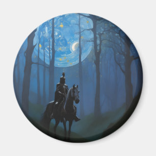 Aimant Mystérieux Chevalier Noir dans la Forêt Lune