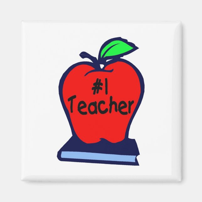Aimant N° 1 enseignant (Apple/Livres) (Devant)