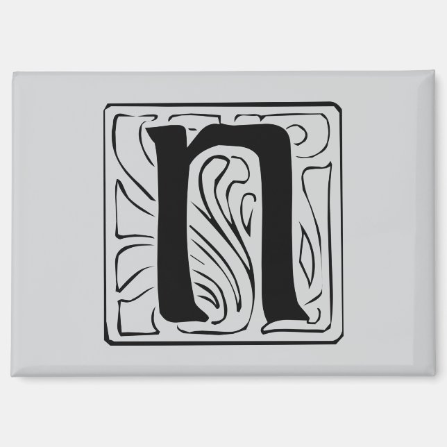 Aimant N monogramme noir (Recto)