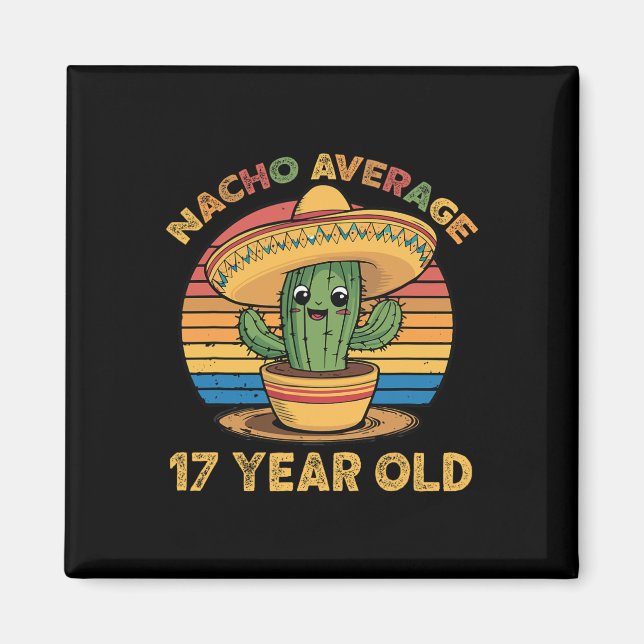Aimant Nacho Moyen Âge 17 Ans Cinco De Mayo 17e Anniversa (Devant)