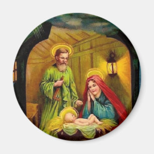 Aimant Naissance vintage de Noël de Jésus