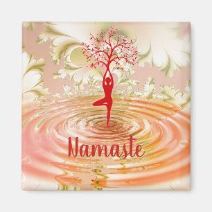 Aimant Namaste Citation Yoga Arbre de vie Zen