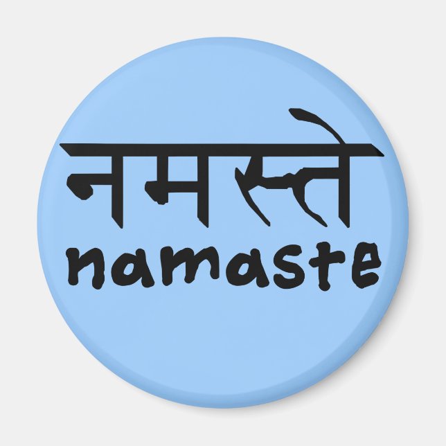 Aimant Namaste en anglais et hindi (Devant)