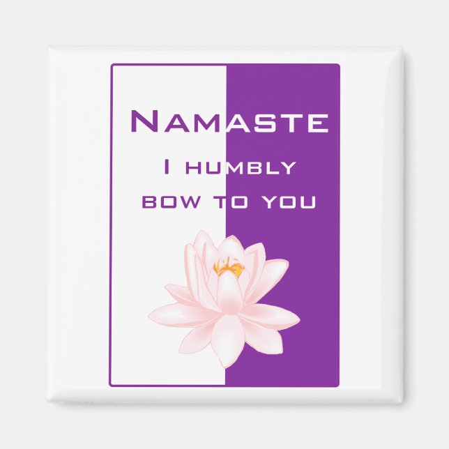 Aimant Namaste - Je vous salue humblement (violet) (Devant)
