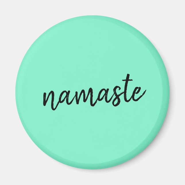 Aimant Namaste | Neo Mint Green Moderne Yoga Spirituel (Devant)