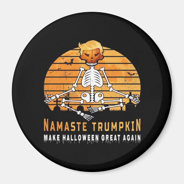Aimant Namaste Trumpkin rend Halloween grand à nouveau Mé (Devant)