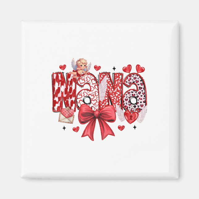 Aimant Nana Coquette Bow Happy Valentine Day Maman Mère C (Devant)