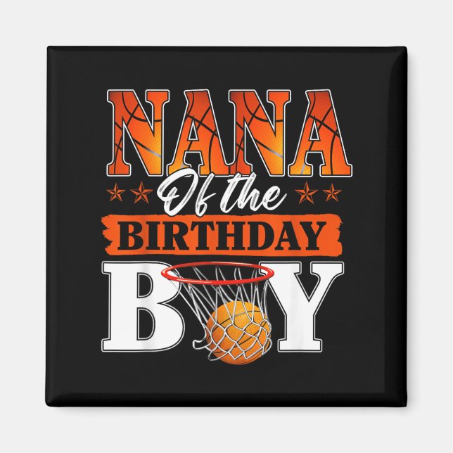 Aimant Nana de baseball du garçon d'anniversaire de la fa (Devant)