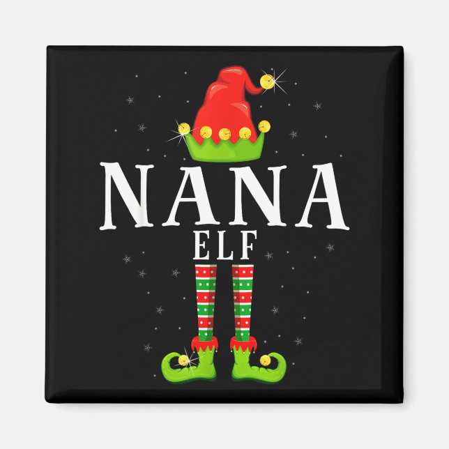 Aimant Nana Elf Christmas Matching Xmas Pajama  (Devant)