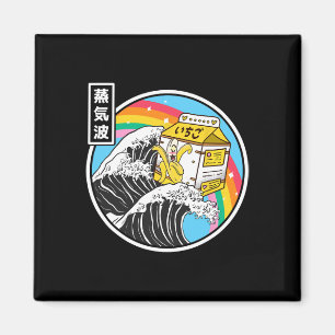 Aimant Nana Milk Surfant sur la Vague de Kanagawa Kawaii