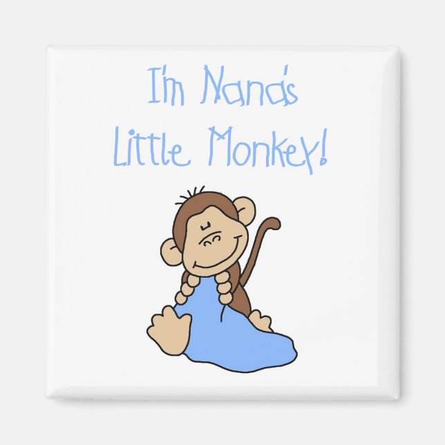 Aimant Nana's Little Monkey - Chemises bleues et cadeaux (Devant)