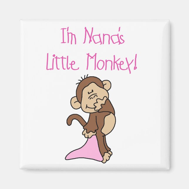 Aimant Nana's Monkey - T-shirts et cadeaux roses (Devant)