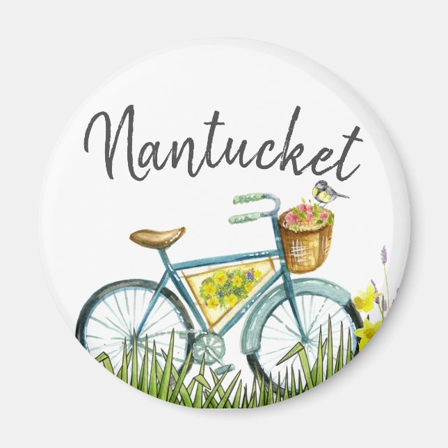 Aimant nantucket vélo vintage dans le champ lavande (Devant)
