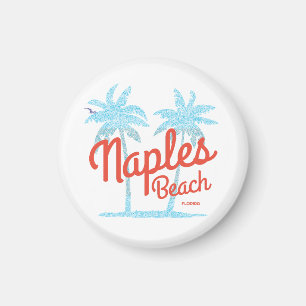 Aimant Naples Beach Florida USA Vintage Coral Type Palms