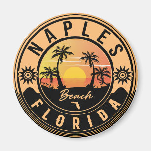 Aimant Naples Florida Beach Retro Sunset Souvenirs