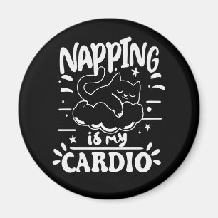 Aimant Napping Est Mon Cardio Simple Drôle Design Chat