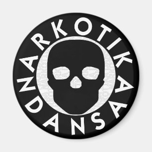 Aimant NARKOTIKA LIV Porcelaine magnétique rond noir N3