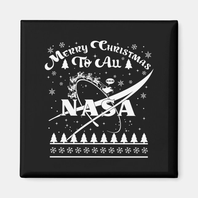 Aimant Nasa Merry Christmas To All Ugly Sweater Logo With (Devant)