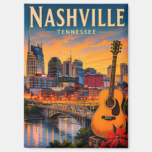 Aimant 🎸 Nashville Tennessee Skyline Et Music Row