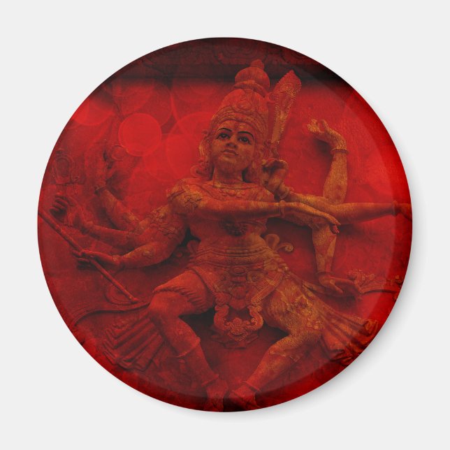 Aimant Nataraj Danser Shiva Wall Relief Statue Red Grung (Devant)