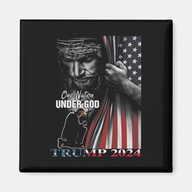 Aimant Nation Under God Trump 2024 God American Flag 1 (Devant)