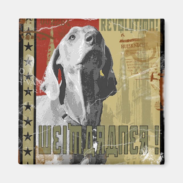 Aimant Nation Weimaraner : Weimaraner Vintage ! (Devant)