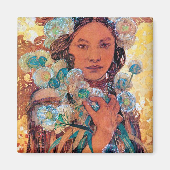 Aimant Native American Woman, Mucha (Devant)