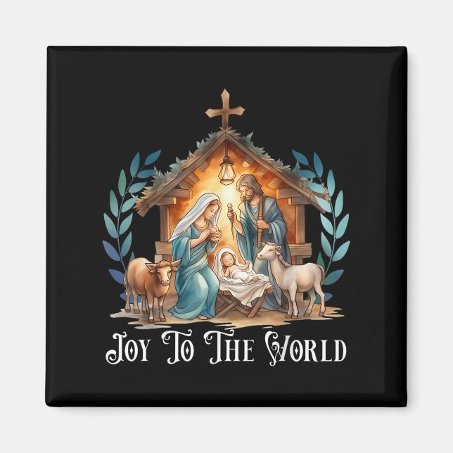 Aimant Nativité De Noël Naissance Chrétienne De Jésus Joi (Devant)