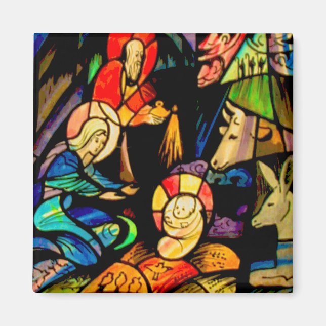 Aimant Nativité du style Verre Trait (Devant)