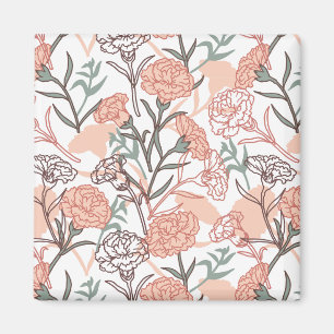 Aimant Nature Inspirée Florale : Motif de Fleur d'Oeillet