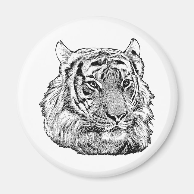 Aimant Nature Jungle Tigre Visage safari faune (Devant)