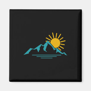 Aimant Nature Lever de soleil Montagnes Randonnée Camping