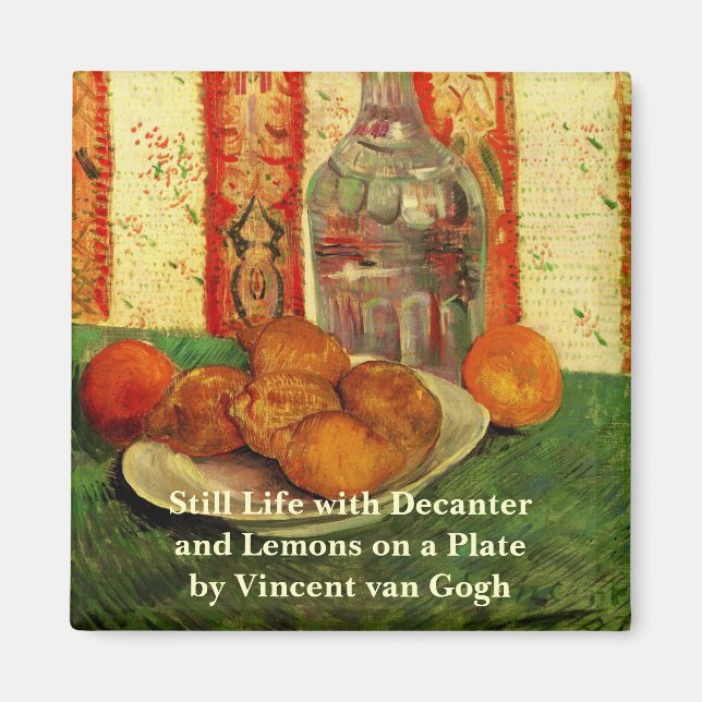 Aimant Nature morte carafe et citrons par Vincent van Gog (Devant)