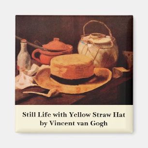 Aimant Nature morte Chapeau de paille jaune de Vincent va
