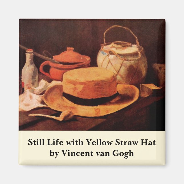 Aimant Nature morte Chapeau de paille jaune de Vincent va (Devant)