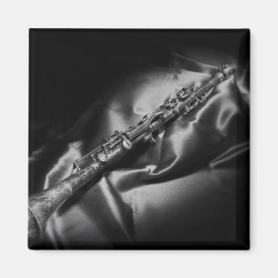 Aimant Nature morte de clarinette ancienne, N&B