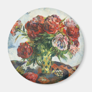 Aimant Nature morte de Gauguin avec pivoines Impression d
