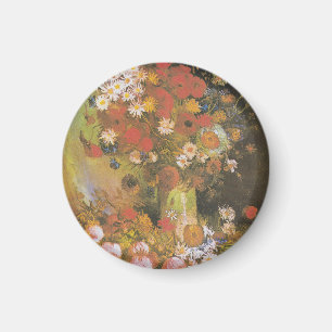 Aimant Nature morte florale de Van Gogh Red Poppies & Ros