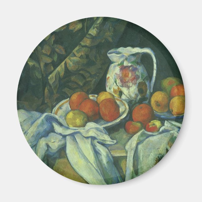Aimant Nature morte, rideau et pichet par Paul Cezanne (Devant)
