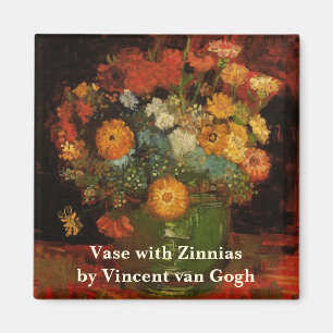 Aimant Nature morte Vase avec Zinnias par Vincent van Gog
