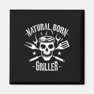 Aimant Naturellement Né Griller Funny Bbq Plaisanterie Po