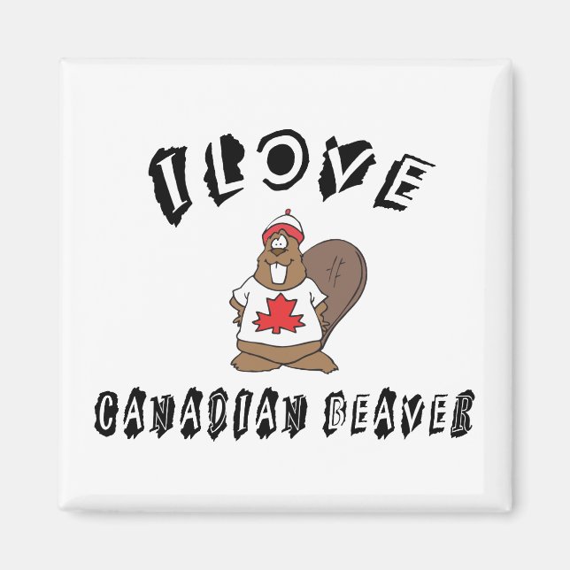 Aimant Naughty I Love Canadian Beaver (Devant)