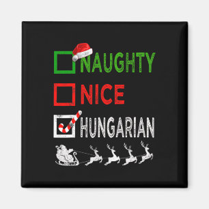 Aimant Naughty Nice Affarian Christmas Pajamas Funny San