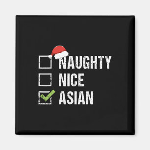 Aimant Naughty Nice Asie asiatique Santa Hat Cadeau de No