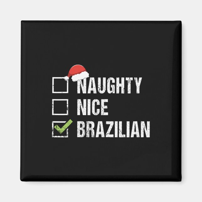 Aimant Naughty Nice Brésil Brésil Santa Hat Noël (Devant)