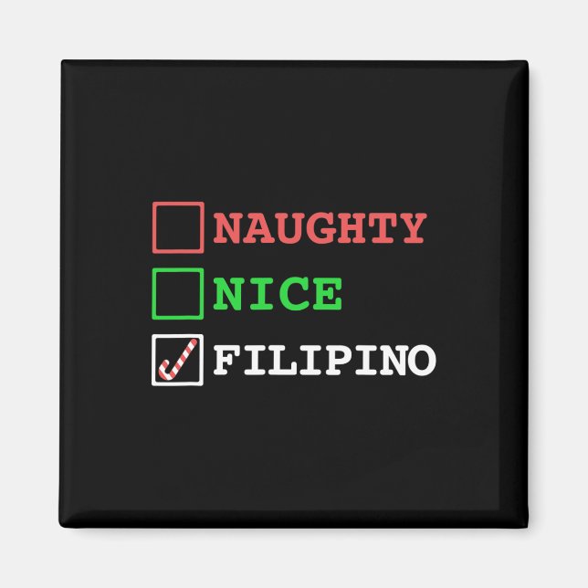 Aimant Naughty Nice Filipino Funny Noël Philippines (Devant)