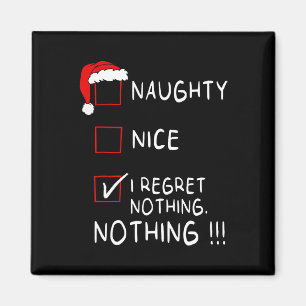 Aimant Naughty Nice Liste Je Regrette Rien Noël Hommes Fe