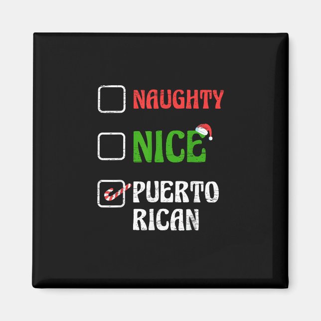 Aimant Naughty Nice Puertorican Santa Holiday Sweet  (Devant)